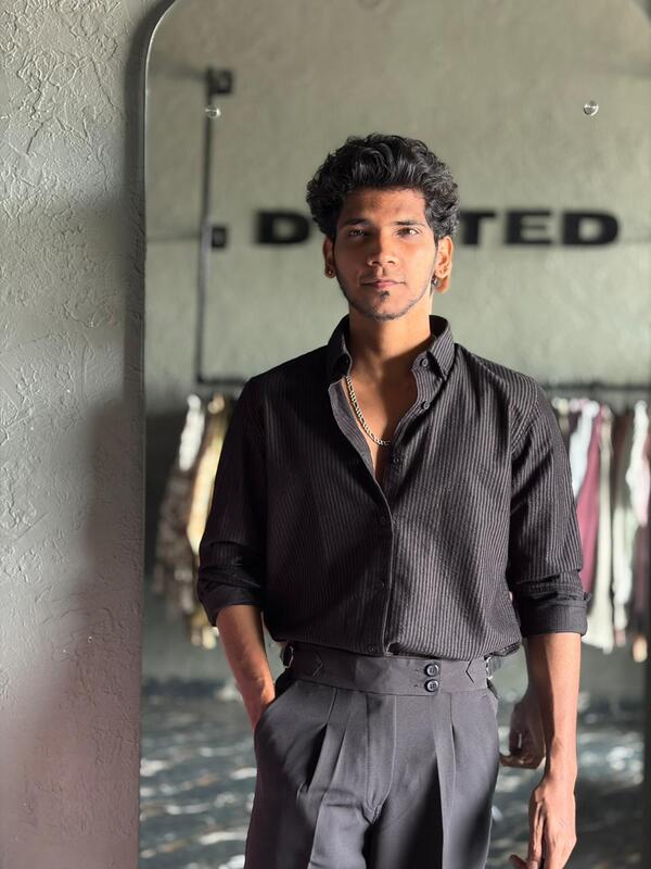 Obsidian black velvet shirt