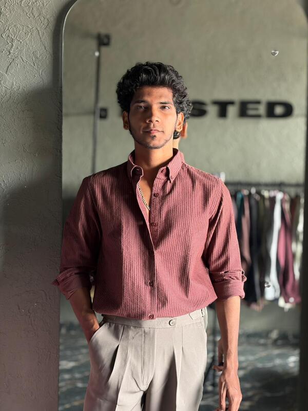 Deep merlot velvet shirt