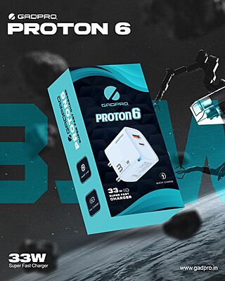 WALL CHARGER GADPRO PROTON 6 33W QC+PD (Without Cable)
