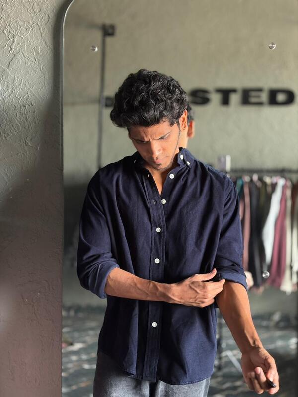 Navy blue corduroy shirt