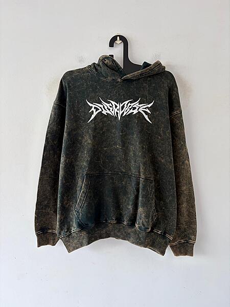 Forest ash acid-wash hoodie