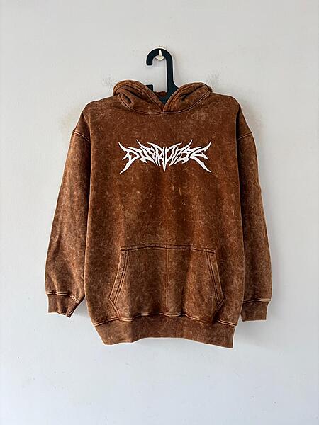 Rust ember acid-wash hoodie