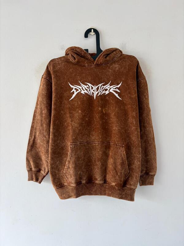 Rust ember acid-wash hoodie