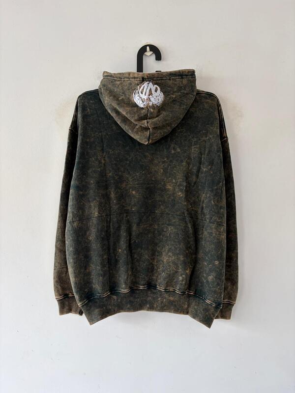 Forest ash acid-wash hoodie