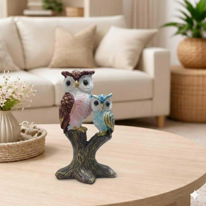 Owl Family Decorative Showpiece