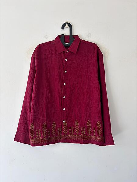 Royal berry embroidery shirt