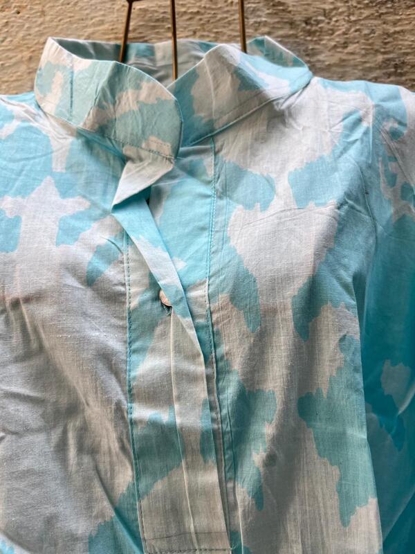 Junoon's Anti-Fit Shirt - Sky Blue & White