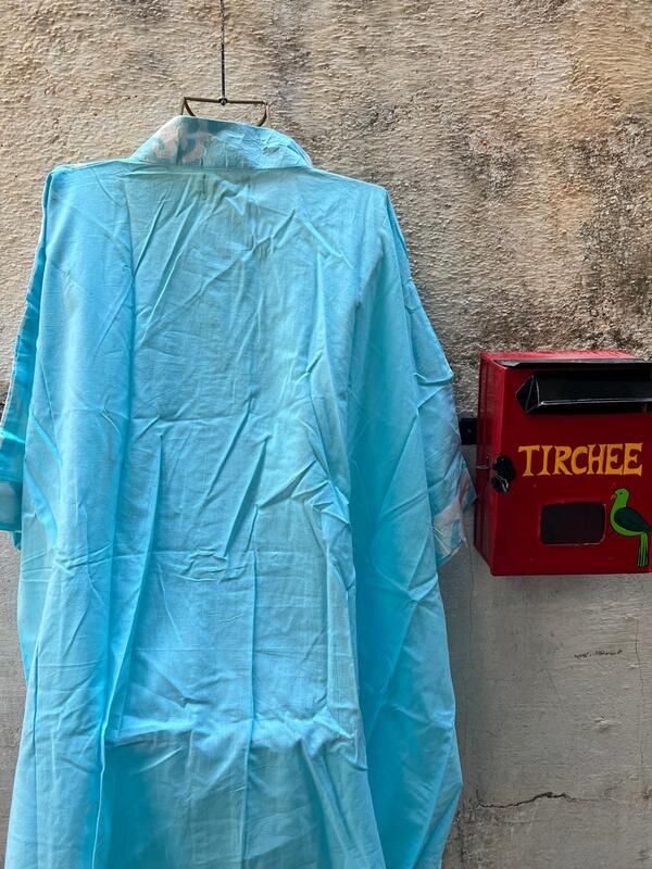 Junoon's Anti-Fit Shirt - Sky Blue & White