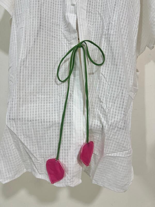 Ishq's Small Anti-fit with Back Open & Tie - White Woven