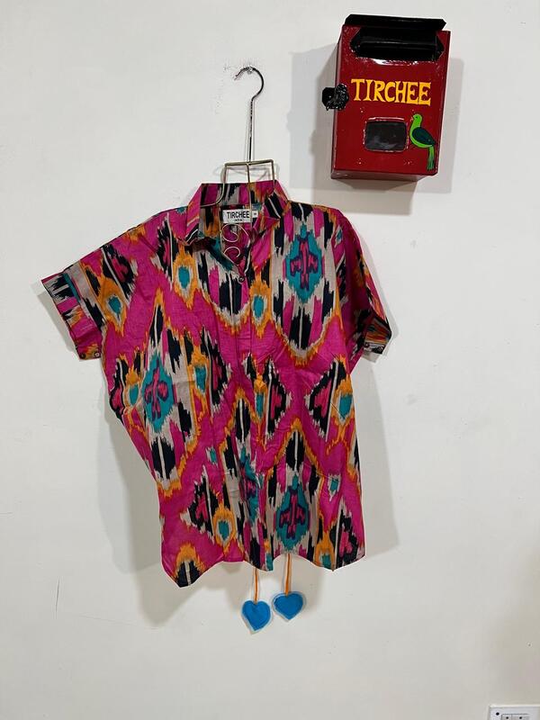 Ishq's Small Anti-fit with Back Open & Tie - Pink With Ikkhat