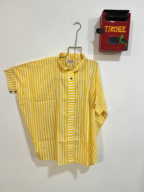 Junoon's Anti-Fit Shirt - Yellow & White Stripes