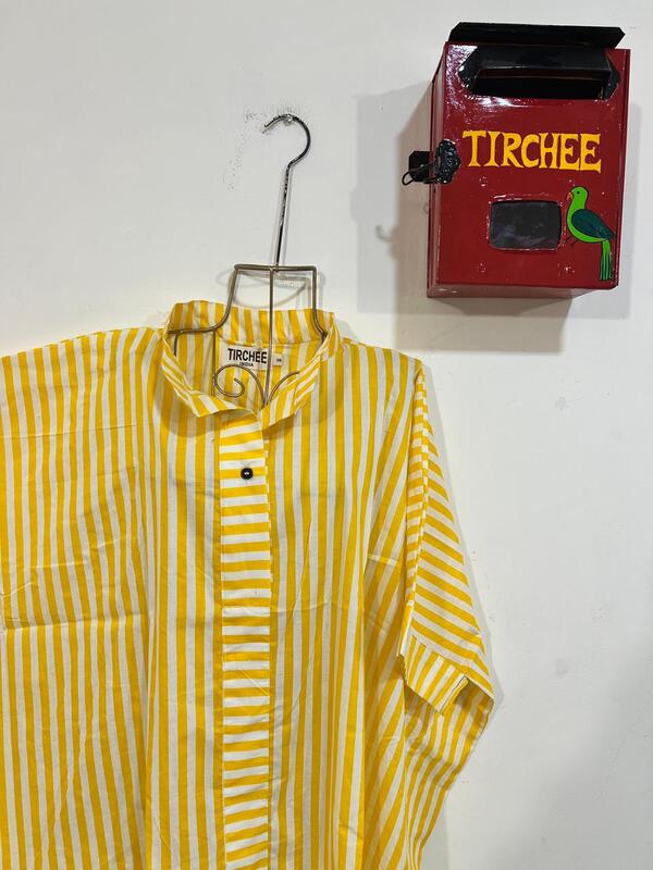 Junoon's Anti-Fit Shirt - Yellow & White Stripes