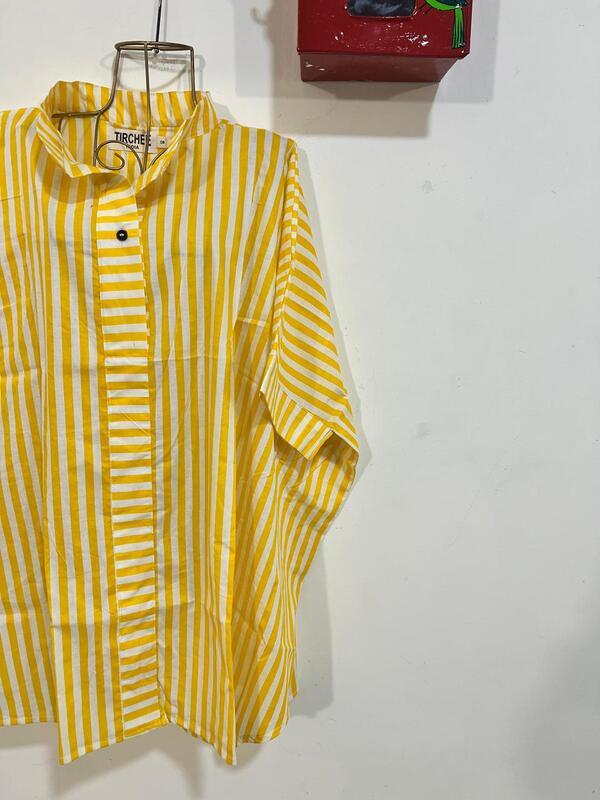 Junoon's Anti-Fit Shirt - Yellow & White Stripes