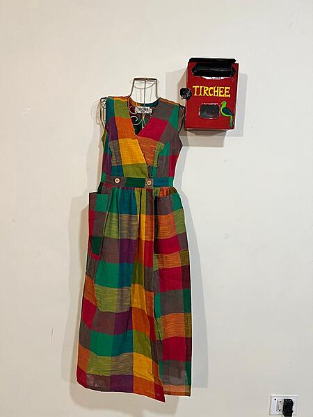Yamini's Sleeve-Less Wrap Dress - Madras Checks - Green Hues