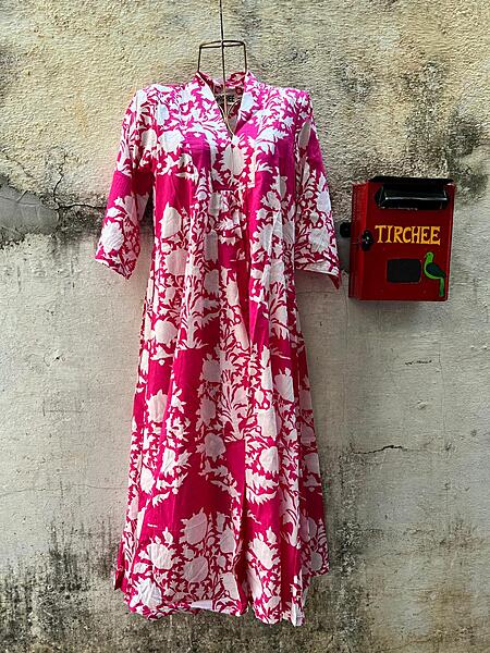 Amara's Everyday Flare Dress  - Pink & Flowers