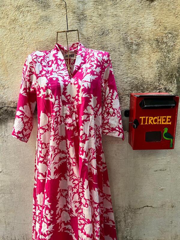 Amara's Everyday Flare Dress  - Pink & Flowers