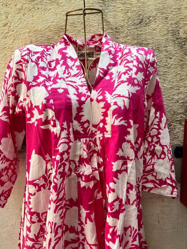 Amara's Everyday Flare Dress  - Pink & Flowers