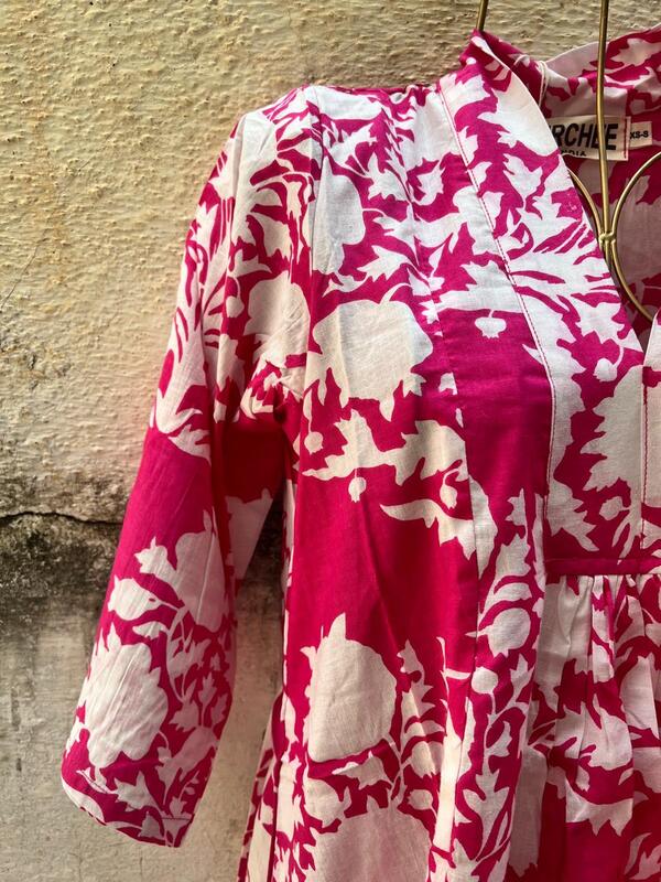 Amara's Everyday Flare Dress  - Pink & Flowers