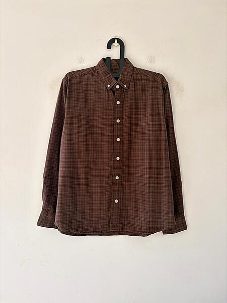Chocolate brown check shirt