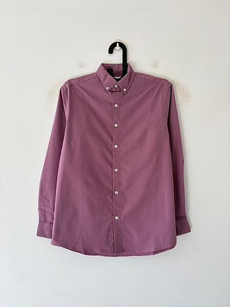Dusty mauve linen-oxford shirt