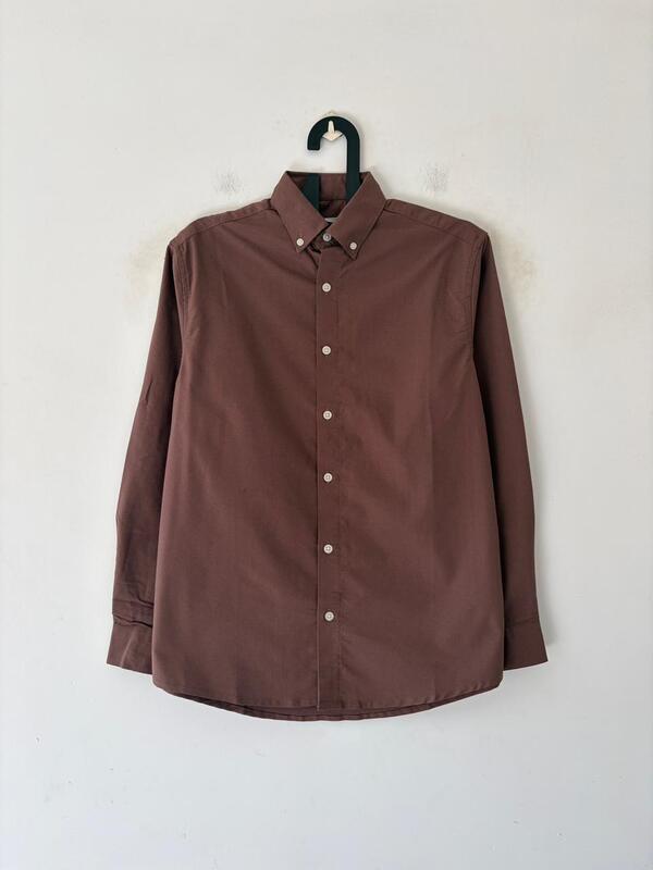 Chestnut linen-oxford shirt