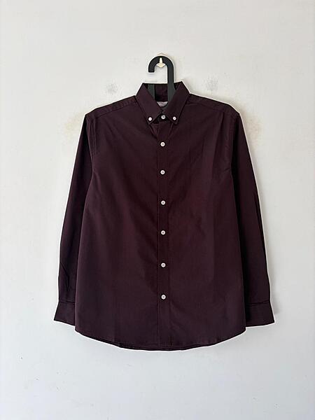 Galaxy plum linen-oxford shirt