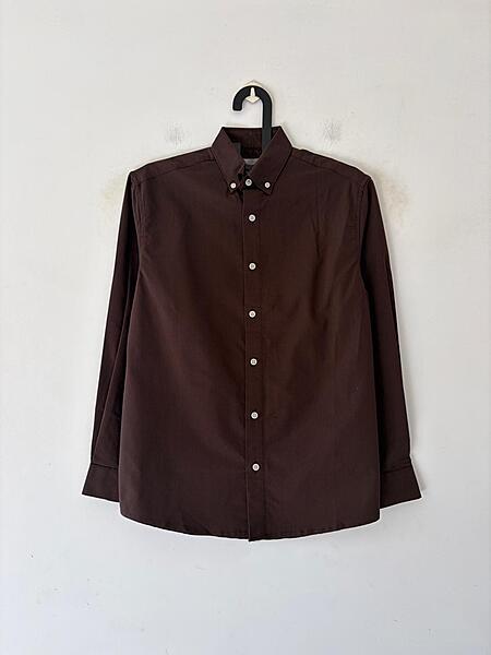 Chocolate linen-oxford shirt