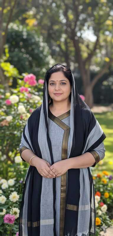 Grey & Black Colour Chettinad cotton salwar suit with dupatta