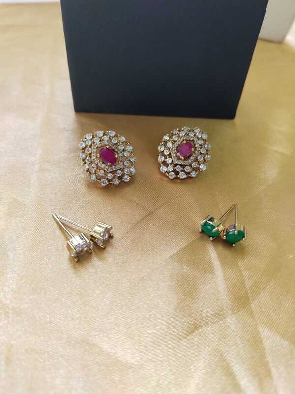 beautiful set of stone stud earrings