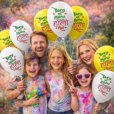 Celebrate Holi with Colorful ‘Bura Na Mano Holi Hai’ Printed Balloons – Pack of 20 Ideal for Home, Office & Party Decorations