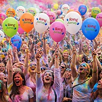 Multicolor Rang Barshay Holi Balloons- Colorful 20Pcs Printed Holi Balloon for Decorations Holi Decorations Items for Home & Office Printed Balloons for Holi Party Holi Decor Items