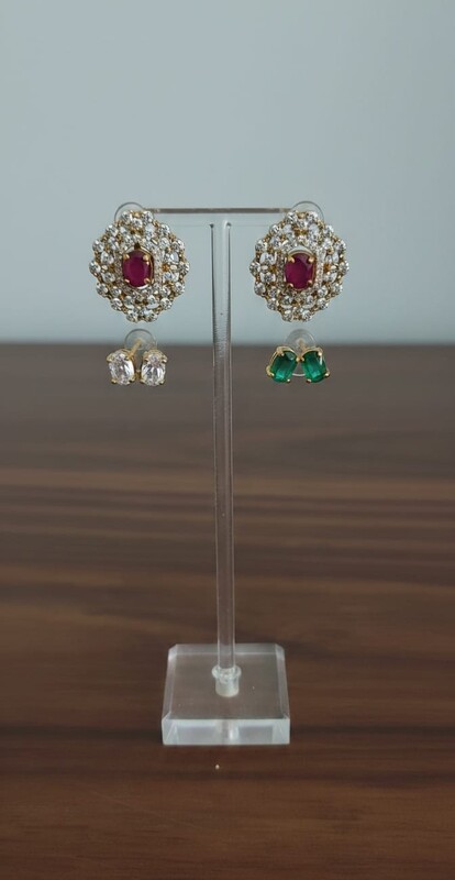beautiful set of stone stud earrings