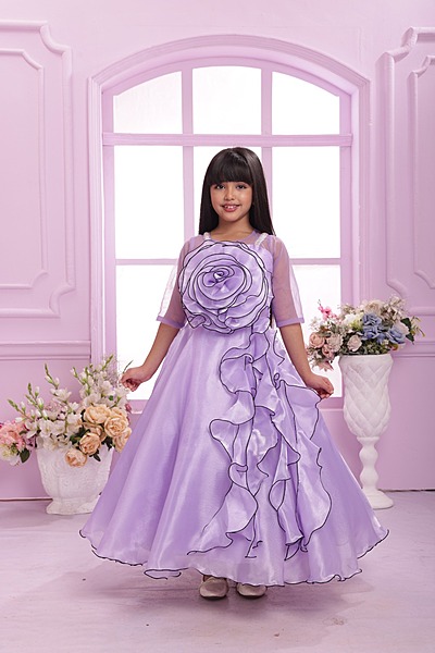 Lavender Girls Princess Party Gown