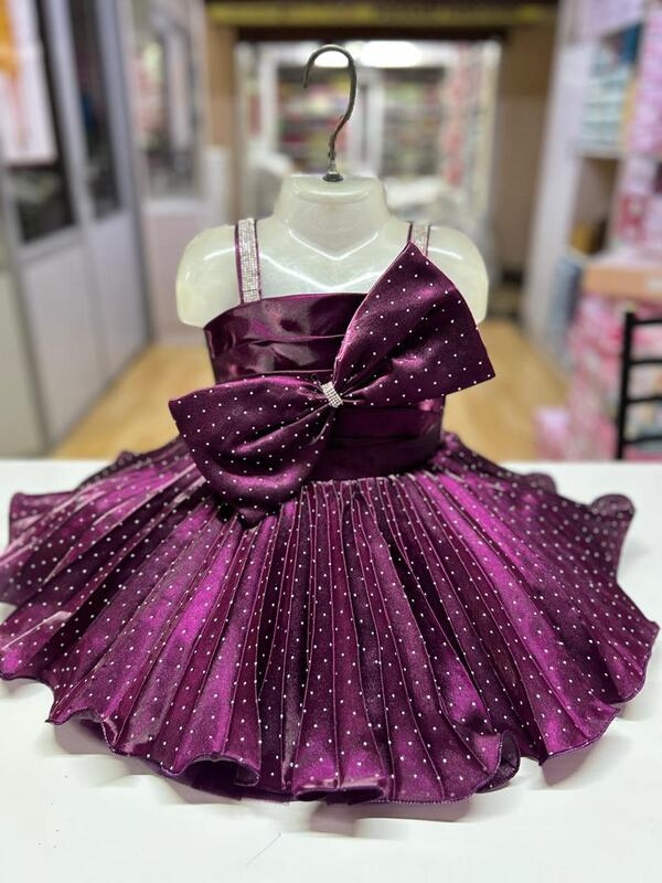 Wine Purple Baby Girl Party Dress