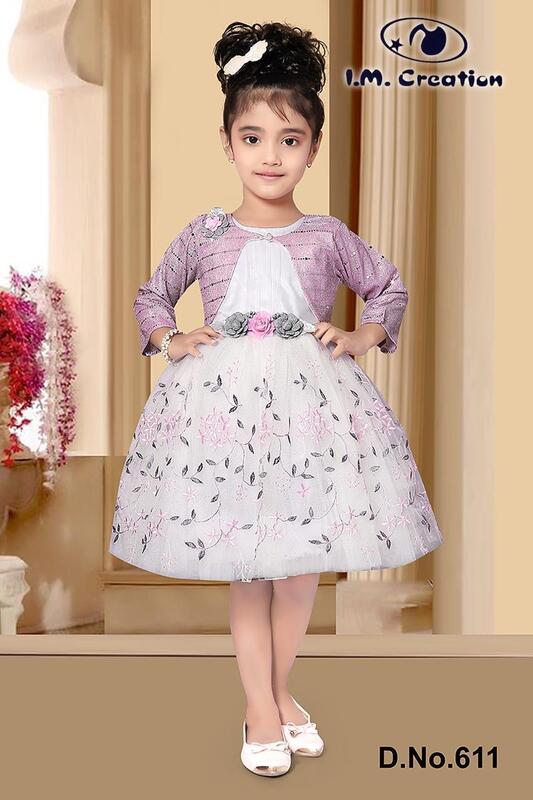 Pink Floral Girls Party Dress
