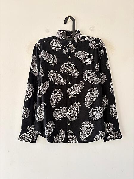 Midnight black paisley printed shirt