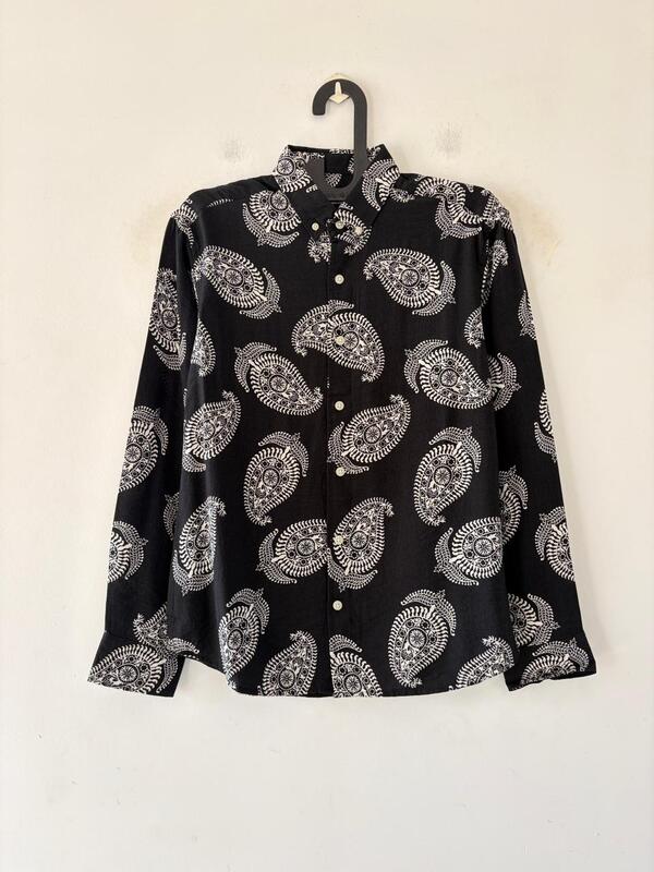 Midnight black paisley printed shirt