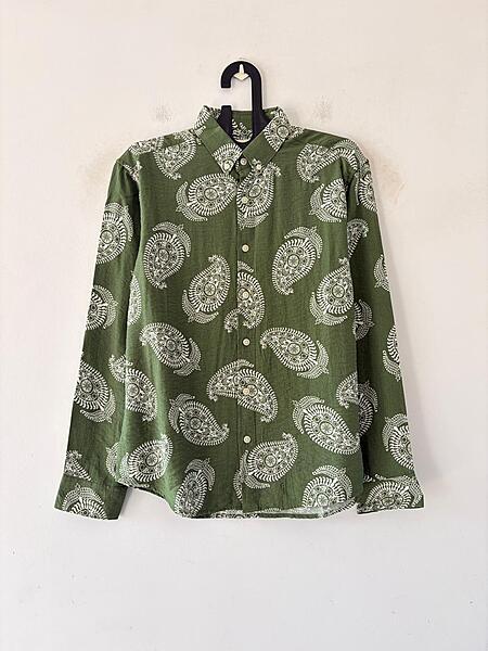 Juniper moss paisley printed shirt
