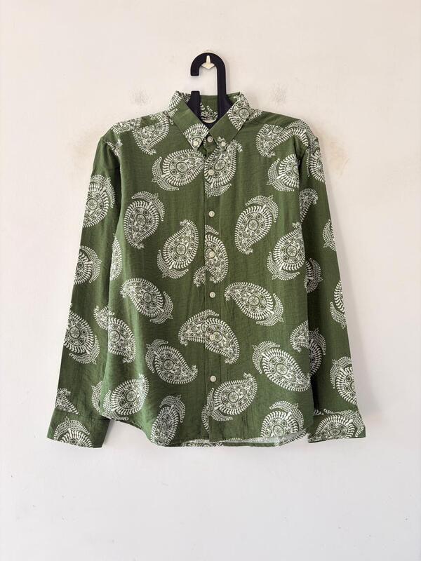 Juniper moss paisley printed shirt