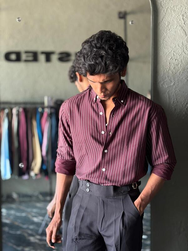 Imperial merlot stripes shirt