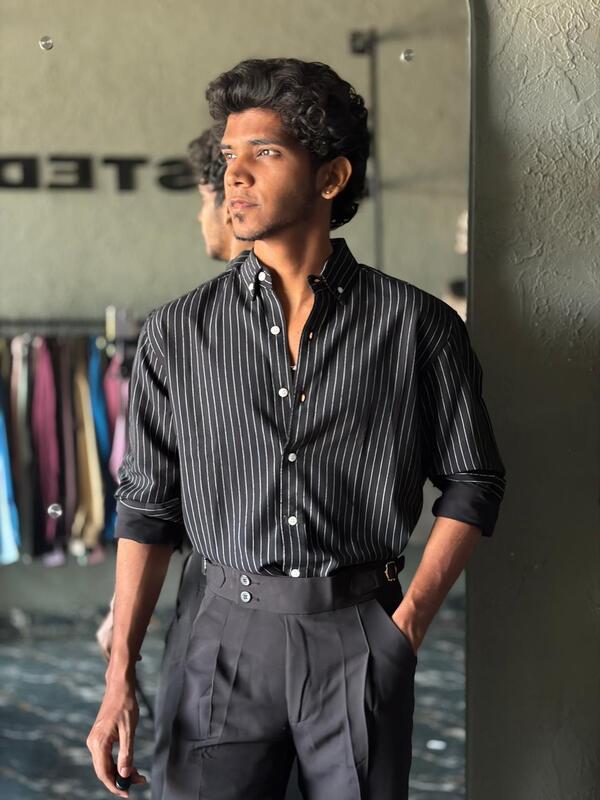 Obsidian night stripes shirt