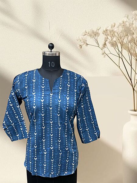 Indigo Cotton Short Top