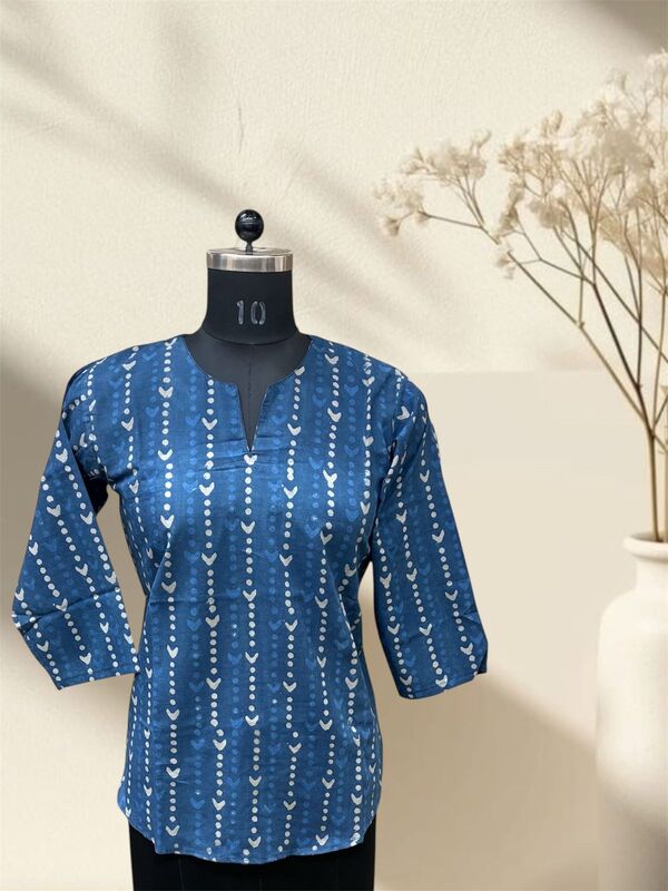 Indigo Cotton Short Top