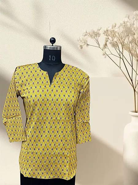 Mustard Yellow Cotton Short Top