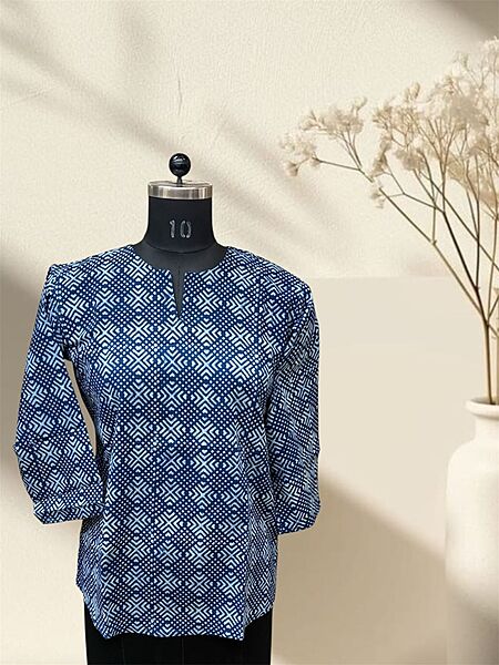 Akola Indigo Cotton Short Top