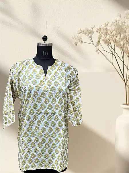 Off White Gamthi Cotton Short Top