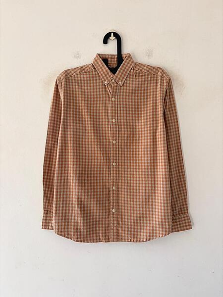 Terracotta clay micro check shirt