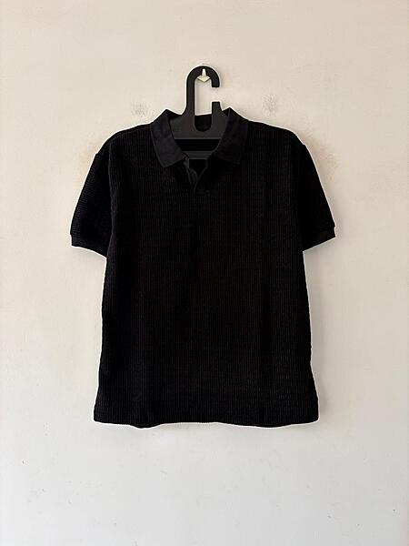 Jet black polo tee