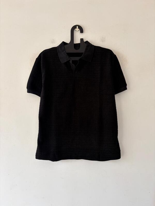 Jet black polo tee