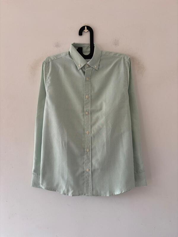 Mint green oldmoney stripes shirt